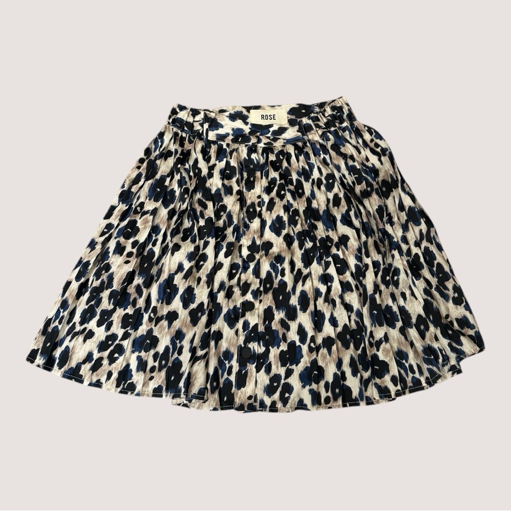 ROSE Blue and cream ruffle mini skirt